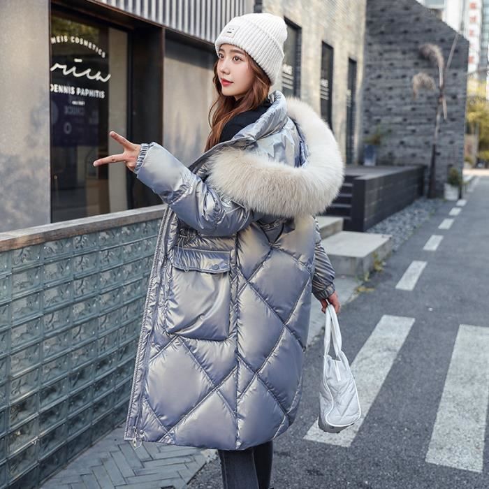 Manteau femme hiver gris 2025