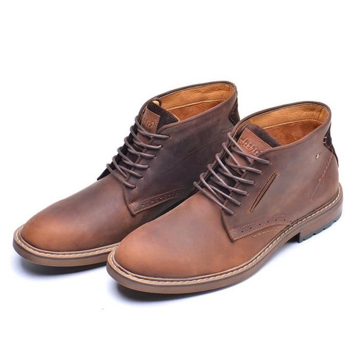 chaussure montante en cuir