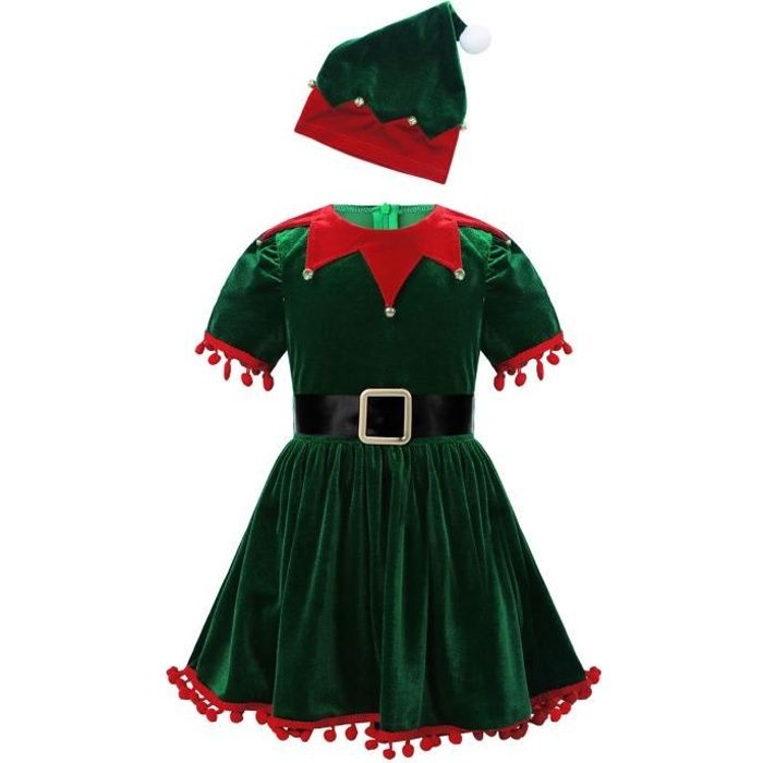 Déguisement pyjama elfe du père Noël garçon et fille - Karabu srls