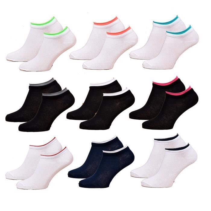 Lot De 2 Paires Chaussettes Femme ESPRIT - Coton Bio Respirant - Bord Roulé Confortable
