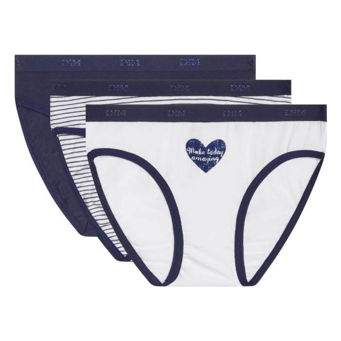 Lot de 3 Culottes Fille Fantaisie Coton Stretch Les Pockets DIM 4 093G MATELOTCOEUR 16 Matelot coeur Cdiscount Pret a Porter