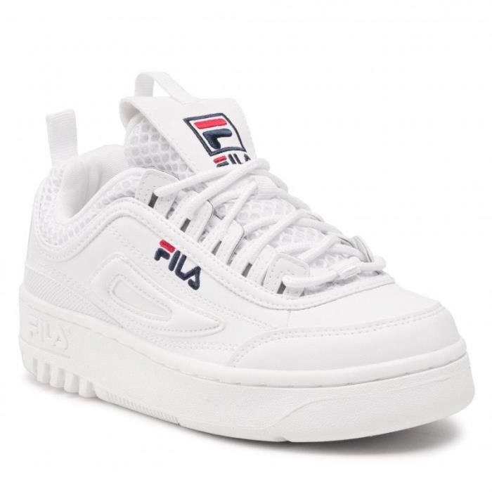 Basket Fila FX Disruptor WMN Blanc Femme Sans talon Lacets blanc Cdiscount Chaussures