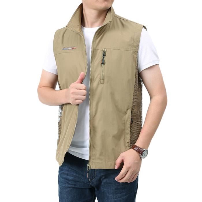 Gilet Homme Nikoata Explorer - Beige - Taille L - Pêche, Chasse, Randonnée - Occasion