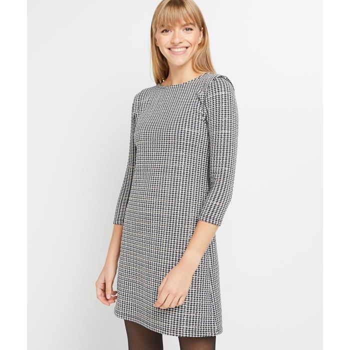 Robe pied de poule femme deals