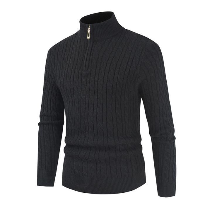 Pull col roulé fermeture éclair homme 2025