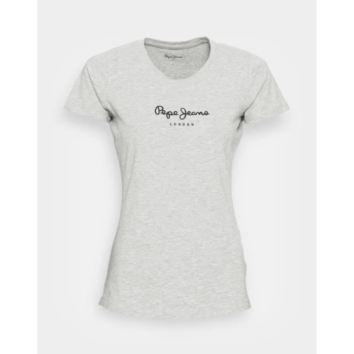 PEPE JEANS - T-shirt col rond - gris - L - Gris - Tee-shirts
