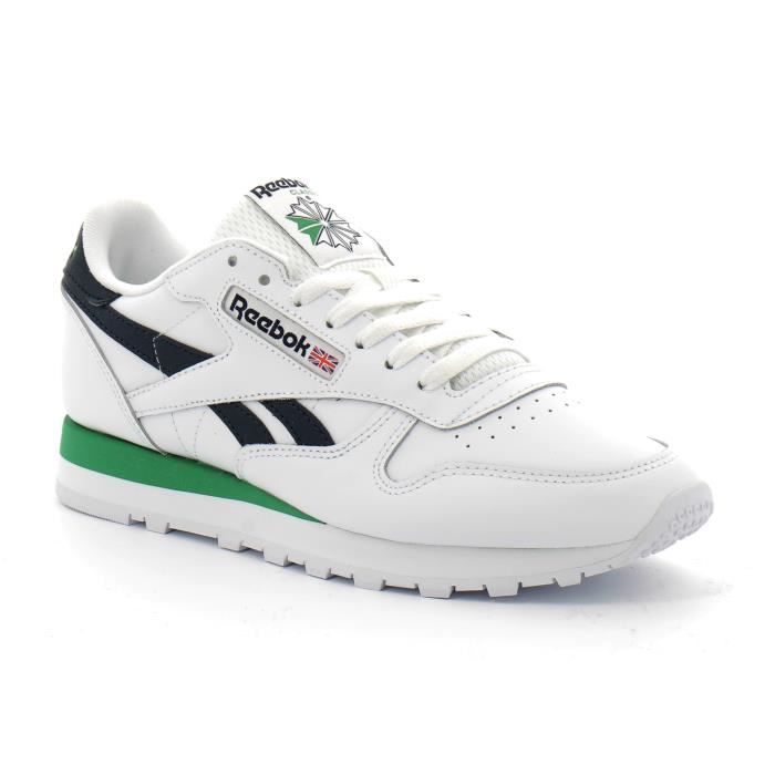 Reebok classic leather Blanc White blue Cdiscount Chaussures