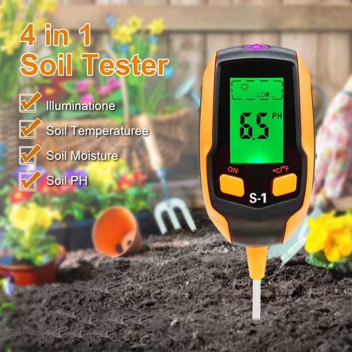 PHMètre du Sol, Testeur De PH du Sol 4 en 1 Numérique, Testeur D