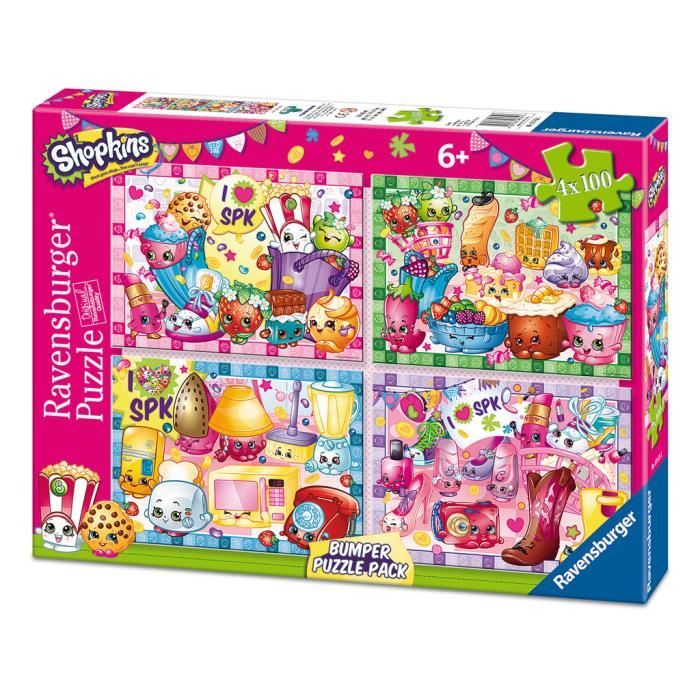 Puzzle 100 pièces 4 Puzzles - Shopkins Bumper Pack - Cdiscount Jeux ...