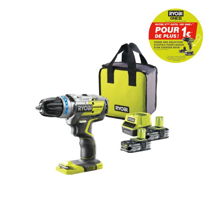 Perceuse visseuse percussion RYOBI R18PDBL 225S 18V