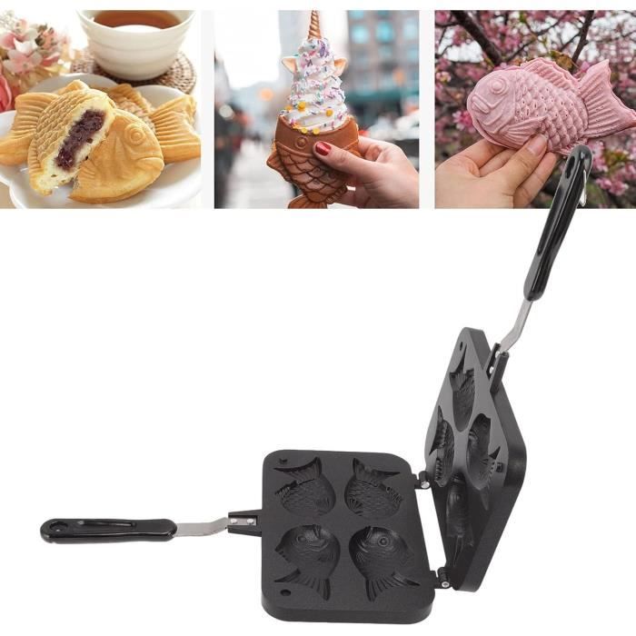 Gaufrier Poisson Taiyaki Antiadhésif Double Moule - En Fonte D'aluminium, Poignée Anti-brûlure, Pour Desserts - 9