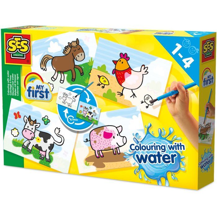 SES CREATIVE 14455 Coloriage à 'eau Animaux de la Ferme