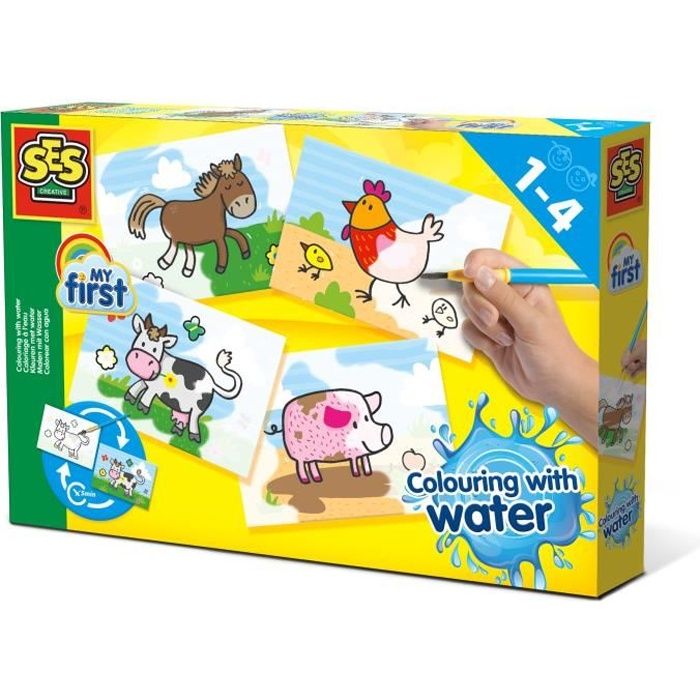 SES CREATIVE - 14455 - Coloriage à l'eau - Animaux de la Ferme