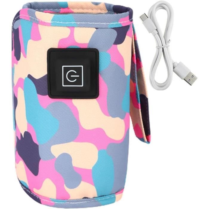 Chauffe-Biberon USB Portable Rose - Écran LCD Température Précise 38-55°C, Chauffage Rapide Voiture Maison Voyage