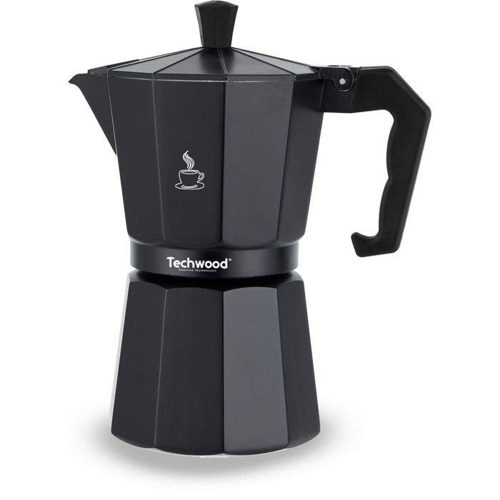 Techwood Cafetière Moka Traditionnelle en Aluminium TCA-006 - 6 Tasses - Utilisable sur tous types de feux - Coloris