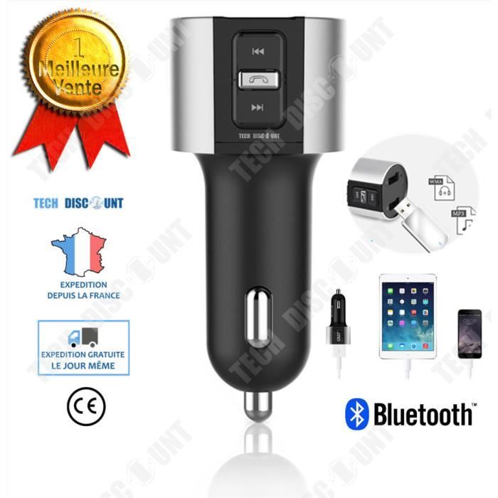 TD® Transmetteur bluetooth radio FM mains libres compatible voiture USB lecteur carte SD chargeur sans fil intelligent