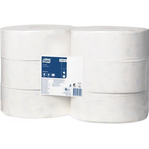 Tork 120272 Papier toilette Jumbo Advanced / Compatible avec le système T1 / 2 plis / lot de 6 rouleaux (6 x 1800 feuilles)