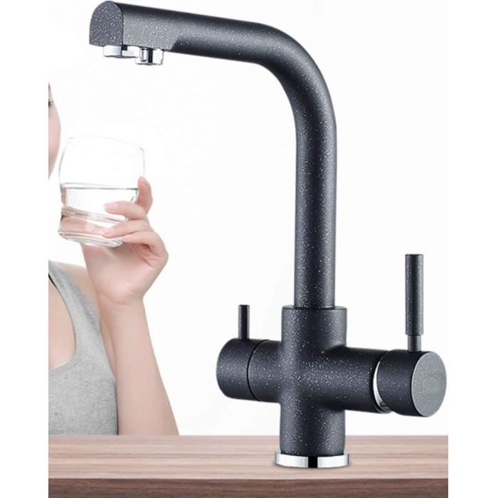 De Cuisine À 3 Voies-Pivotant À 360°-En Acier Inoxydable-Mitigeur De