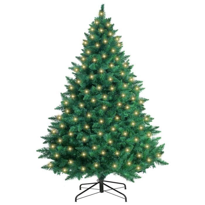 Sapin De Noël Artificiel 210 cm avec Support de Fer Décoration,Arbre de