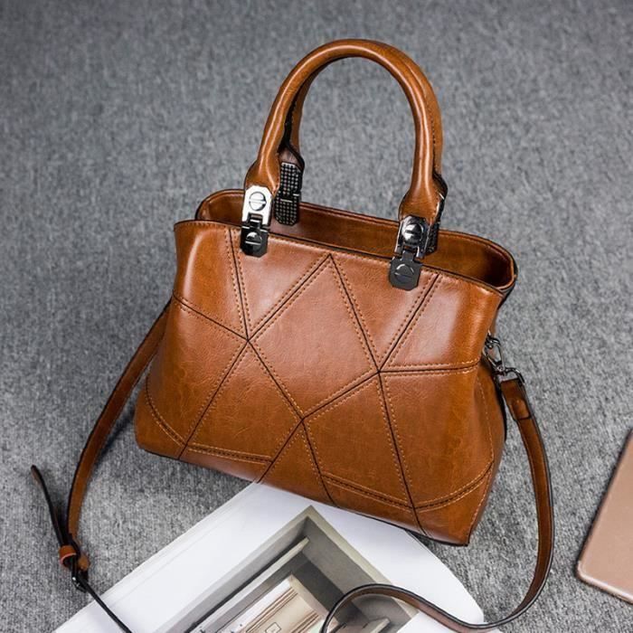Sac Main Femme Cuir Marron Cdiscount Bagagerie Maroquinerie