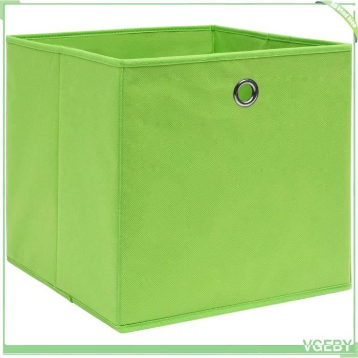 Boîtes de rangement - V GEBY - 4 pcs - Tissu intissé - 28x28x28 cm - Couleur verte
