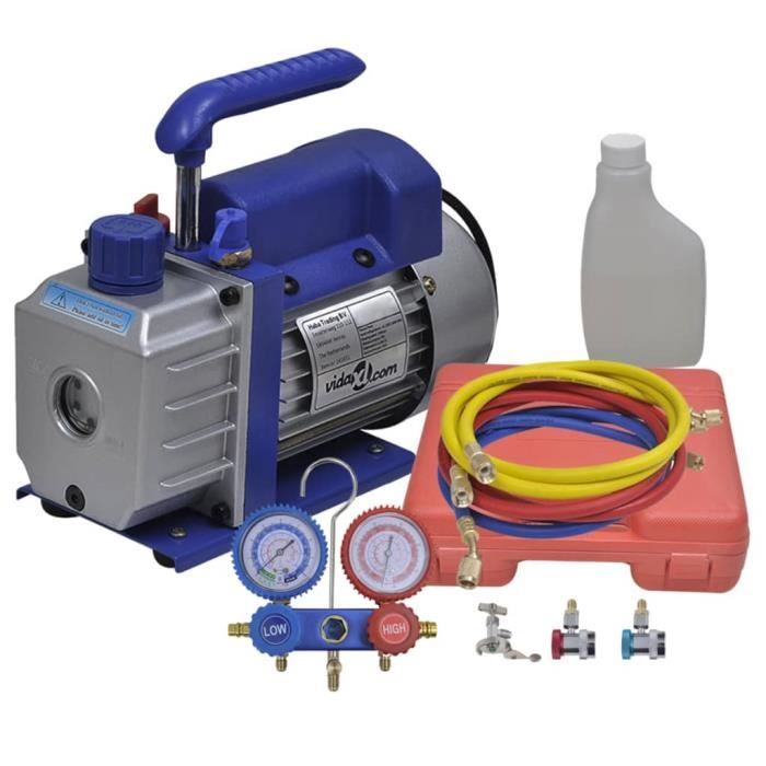 Kit Pompe à Vide + Manomètres 2 Voies - Pour Climatisation Auto Et Frigo, Professionnel - VidaXL - 3