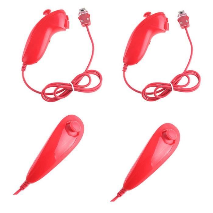 Nunchuk Gauche pour Nintendo Wii Couleur Rose Sans fil Batterie