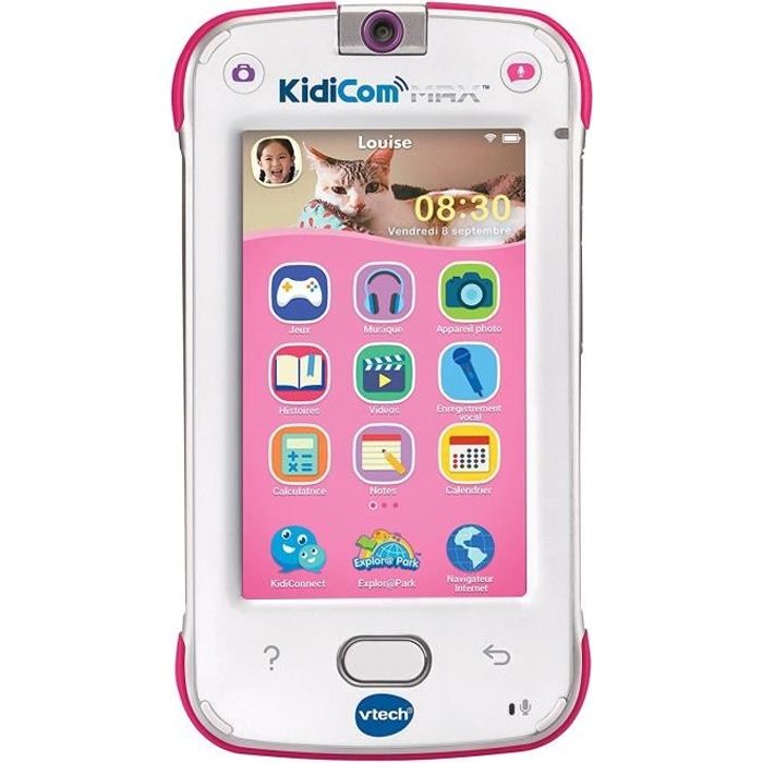 VTech - KidiCom Max 3.0 Rose, Portable Enfant Sans Forfait Sécurisé - 3/8  Ans – Version FR : : Jeux et Jouets