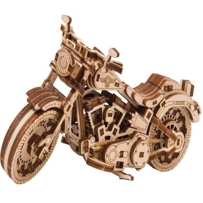 Maquette en bois - WOODEN CITY - Cruiser V-Twin - A monter soi-même - 168 pièces - Roues caoutchoutées