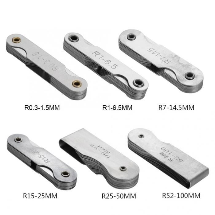 4 Jauges De Rayon En Acier Inoxydable - Pour Mesure Convexe/Concave (R0.3-25)