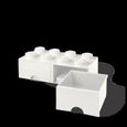 Boîte de rangement LEGO brick 8 avec 2 tiroirs-blanc-1