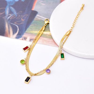 Bijoux Bracelet femme Accessoires de Mode Carré Rond Zircons