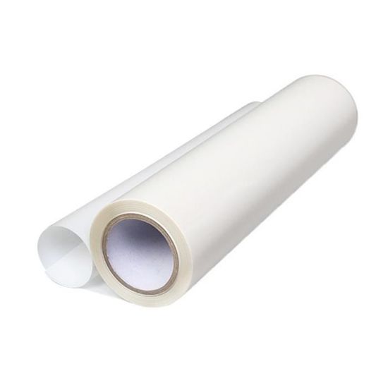 Vinyle blanc brillant polymère imprimable colle forte - TransfertPress