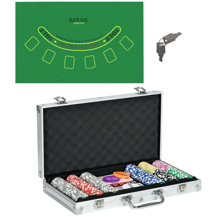 Mallette de poker : set de 300 jetons pas cher - Poker