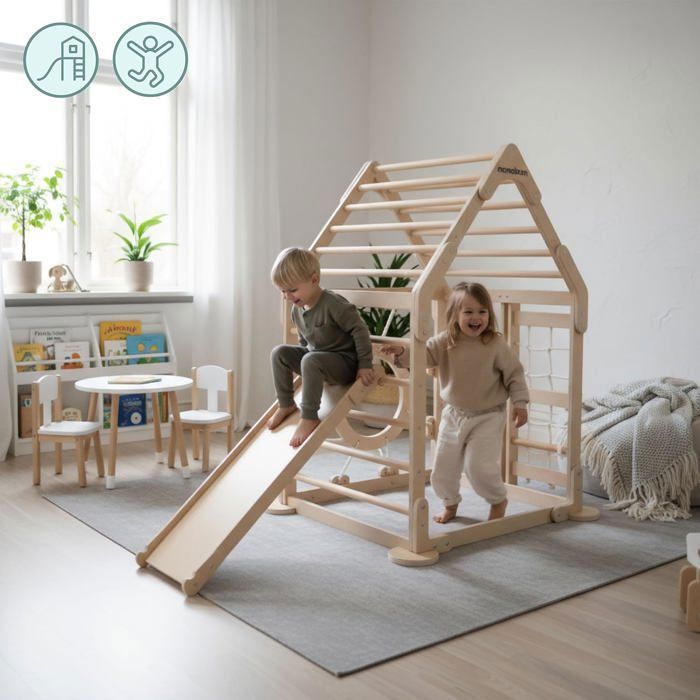 Aire de jeux intérieure améliorée 9 en 1 - Gym Jungle pour enfants - Jouets d'escalade en Aire de jeux intérieure améliorée 9 en 1 - Gym Jungle pour enfants - Jouets d'escalade en