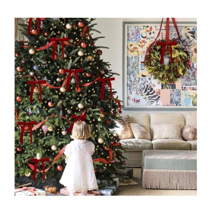 Lot de nœuds de Noël en velours rouge – Idéal comme décoration de sapin – Remplissage d'arbre – Ornements décoratifs – Parfait pour la préparation des vacances Lot de nœuds de Noël en velours rouge – Idéal comme décoration de sapin – Remplissage d'arbre – Ornements décoratifs – Parfait pour la préparation des vacances