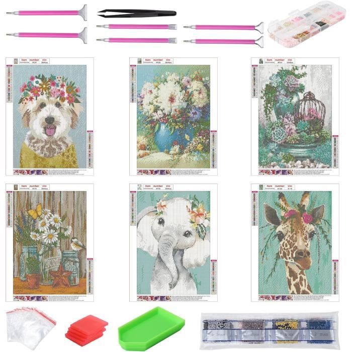 6 Signets Diamond Painting Personnalisés – Motifs Plumes Colorés, Kit DIY Avec Strass, Cadeau Créatif Pour Enfants Et Ados, Loisir Relaxant