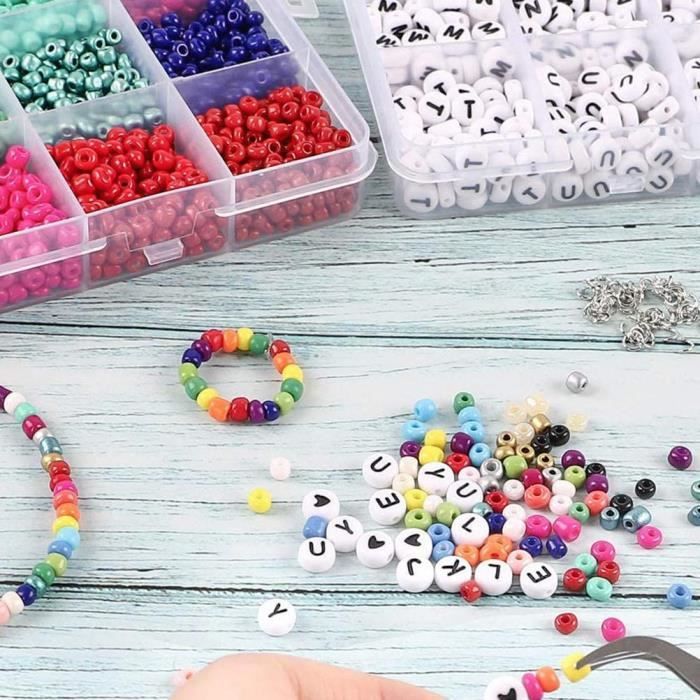Cikonielf Kit bracelet perles colorées enfant DIY - 1000 perles