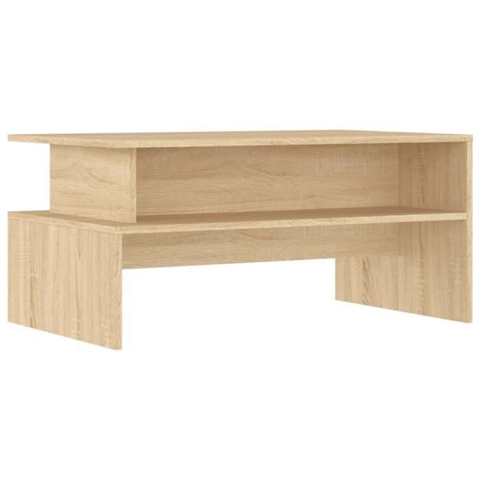 SIB Table basse chêne sonoma 90x55x42,5 cm bois d'ingénierie ...