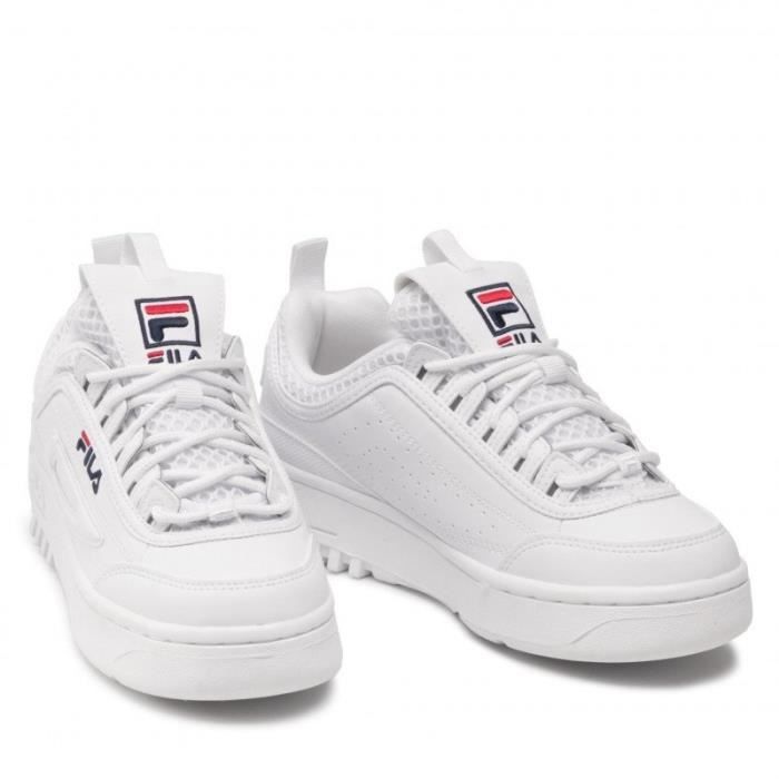 Basket Fila FX Disruptor WMN Blanc Femme Sans talon Lacets blanc Cdiscount Chaussures