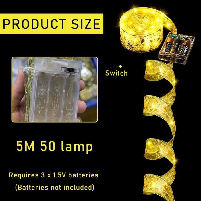 Guirlandes Lumineuses à Ruban Brillant Lumières De Noël, 4M 40 LED