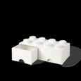 Boîte de rangement LEGO brick 8 avec 2 tiroirs-blanc-2