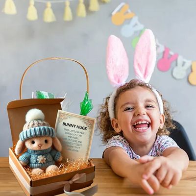Mini Lapin En Peluche 15 Cm – Cadeau De Pâques – Poche Positive – Fait Main – Soutien émotionnel