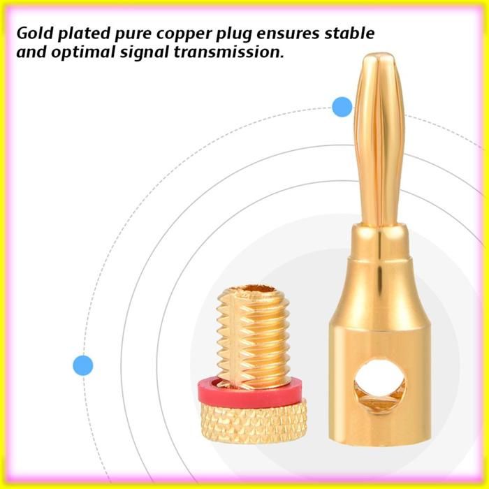 MEIRIYFA HiFi OFC Câble D'enceinte Avec Fiche Banane Vers Fiche Y, Fiche Banane 4 Mm Vers Fiche à Fourche U Câble De Raccordement Pour Amplificateur De Haut-parleur -2PCS (2M