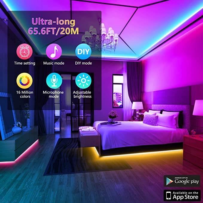 RUBAN LED 10M, Bluetooth Bande Led Multicolore LED Chambre Lumineuse App  Contrôl EUR 21,37 - PicClick FR