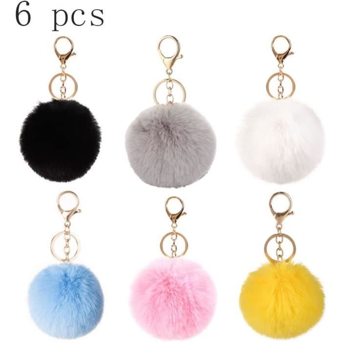 Porte Clé Pompon Thapncow Porte-clés En Pompon Animal Mignon, Porte-clés De Sac Porte Cle Femme Luxe