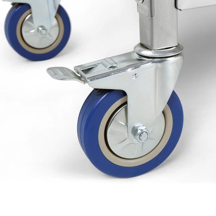 Chariot De Service Restaurant INOX Royal Catering RCSW-106 - Capacité 72 Kg, Plateaux 95x50 Cm