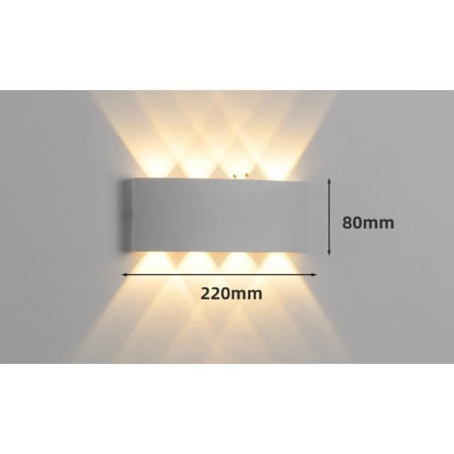 Applique Murale LED Extérieure Avec Détecteur De Mouvement 8W - Étanche IP66 - Lumière Blanche Chaude 2800-3200K - 11