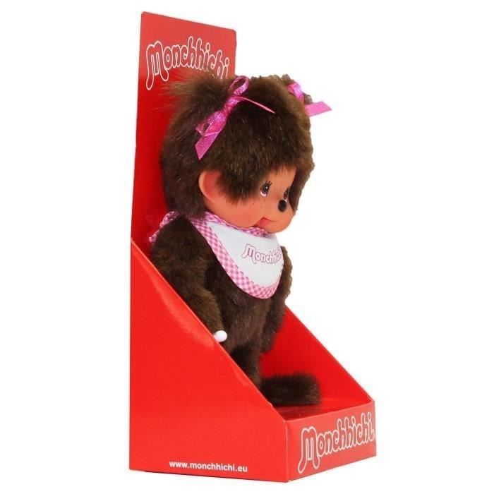 Peluche Monchhichi Fluffy Girl - Peluche rose douce - En Pagaille