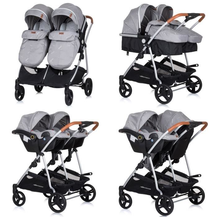 Duo smart poussette jumeaux ou enfants rapprochés largeur 79 cm